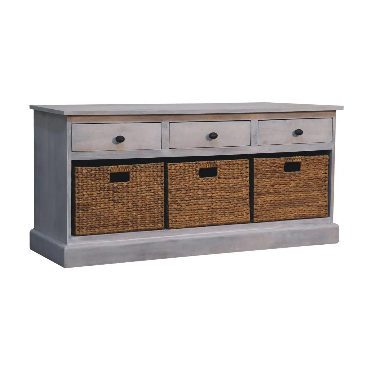 Acid Wash Basket Storage Cabinet | Wicker Storage - Avivra