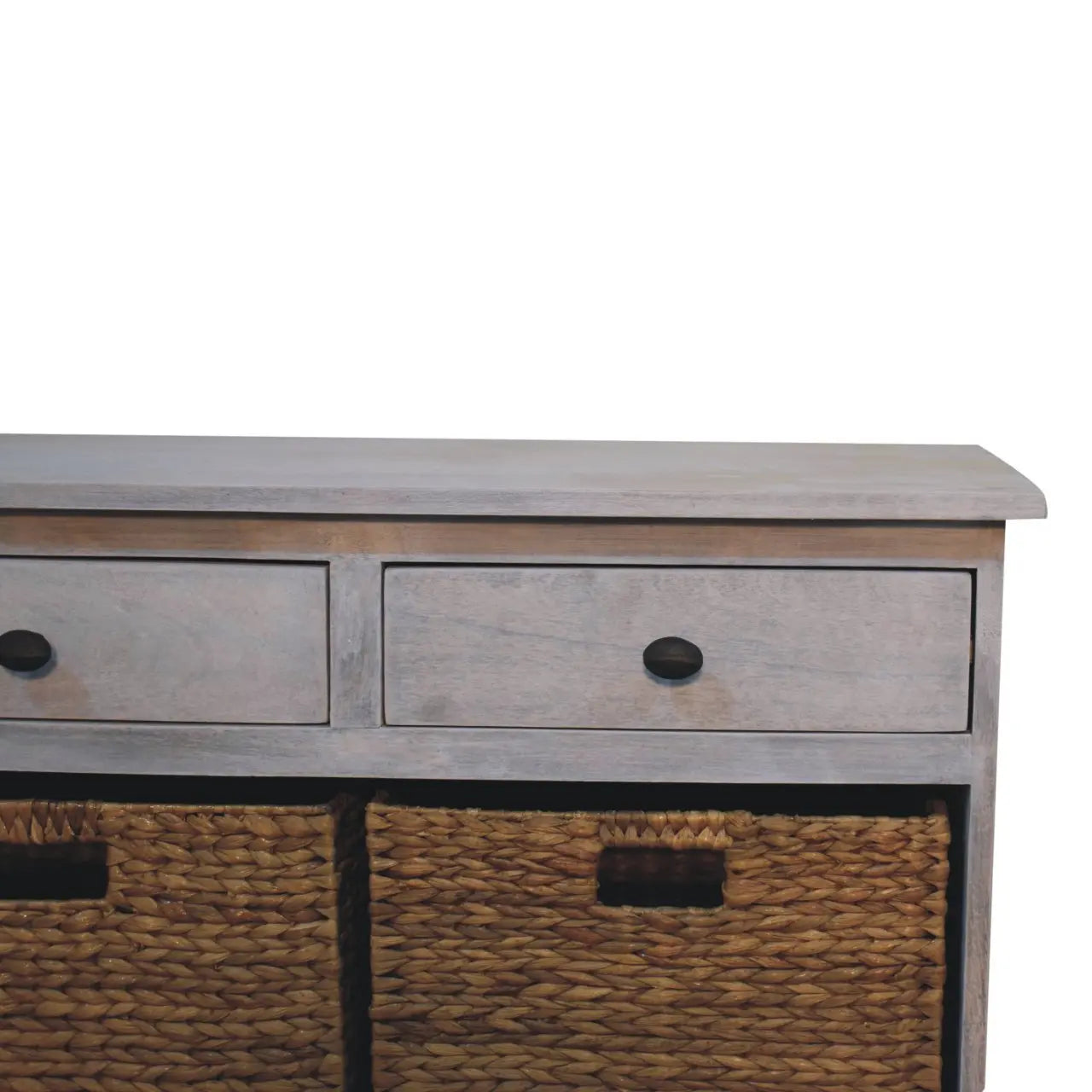 Acid Wash Basket Storage Cabinet | Wicker Storage - Avivra