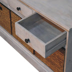 Acid Wash Basket Storage Cabinet | Wicker Storage - Avivra