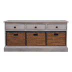 Acid Wash Basket Storage Cabinet | Wicker Storage - Avivra