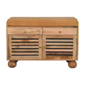 Shutter Oak-ish Shoe Rack with 2 drawers Avivra