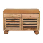 Shutter Oak-ish Shoe Rack with 2 drawers Avivra