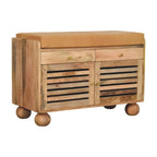 Shutter Oak-ish Shoe Rack with 2 drawers Avivra