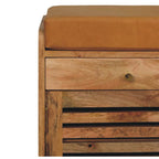 Shutter Oak-ish Shoe Rack with 2 drawers Avivra