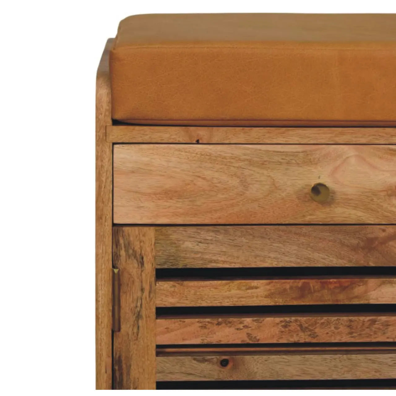 Shutter Oak-ish Shoe Rack with 2 drawers Avivra