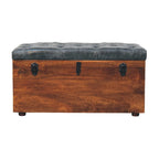 Black Buffalo hide leather Storage Trunk Avivra