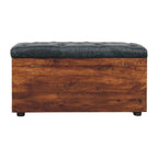 Black Buffalo hide leather Storage Trunk Avivra