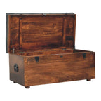 Black Buffalo hide leather Storage Trunk Avivra