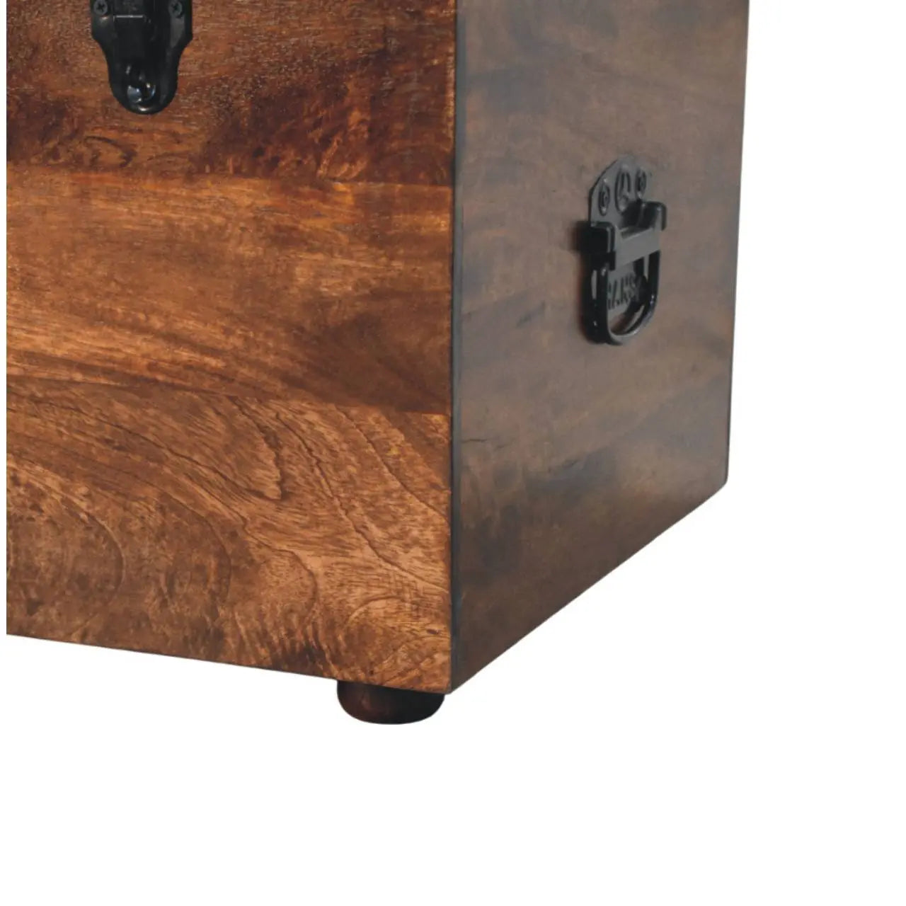 Black Buffalo hide leather Storage Trunk Avivra