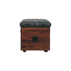 Black Buffalo hide leather Storage Trunk Avivra