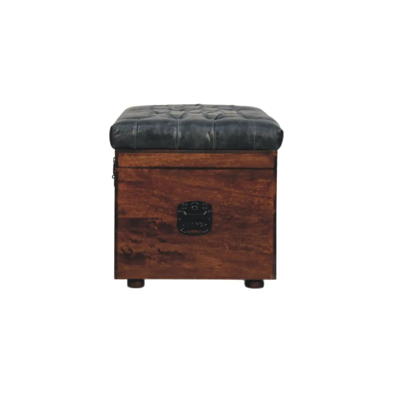 Black Buffalo hide leather Storage Trunk Avivra