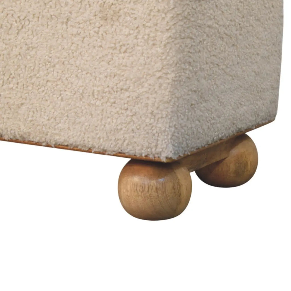 Boucle Lid- up Storage Ottoman | Buffalo Hide Leather - Avivra