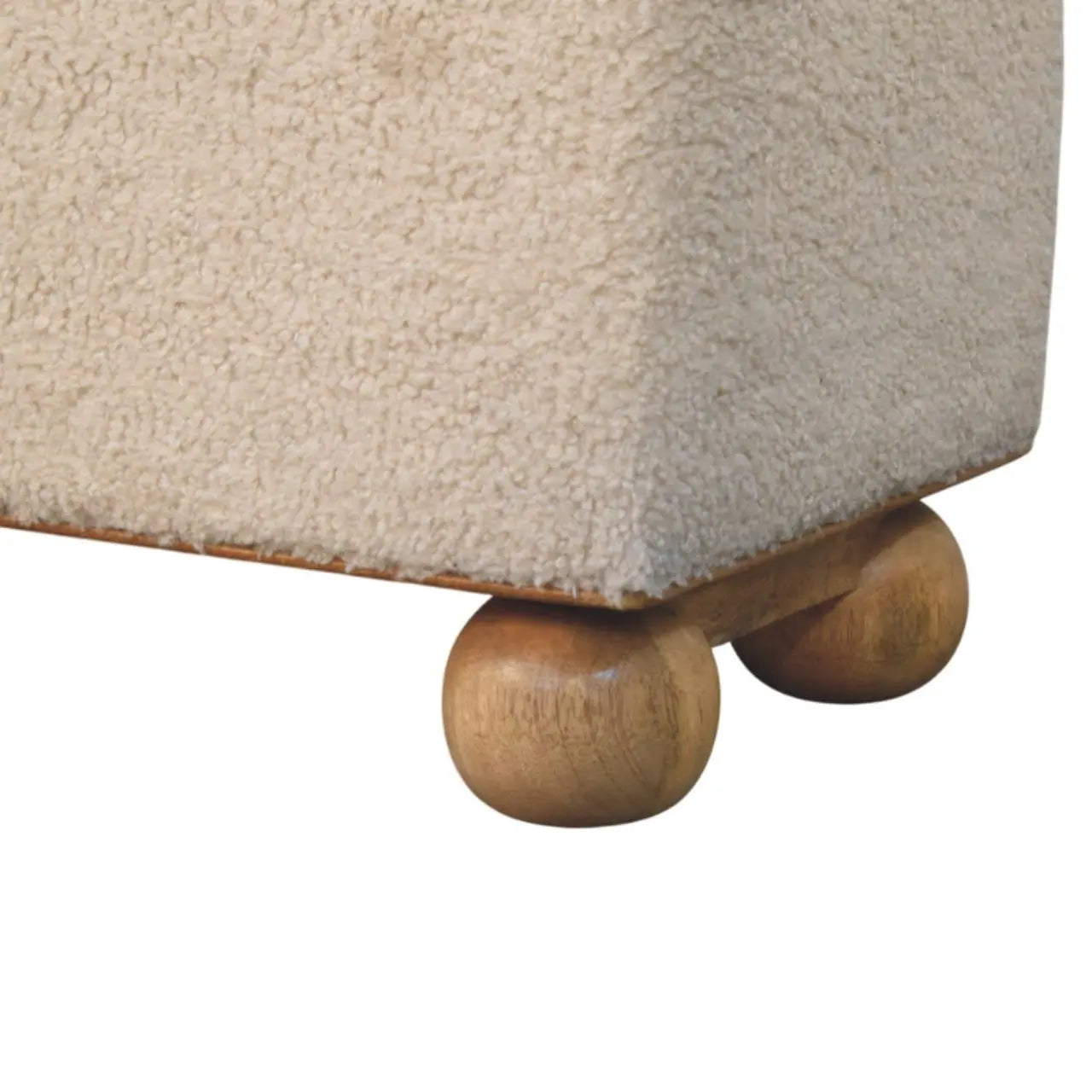 Boucle Lid- up Storage Ottoman | Buffalo Hide Leather - Avivra