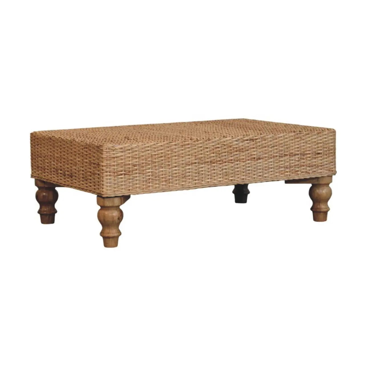 Regency Woven Coffee Table – Handcrafted Solid Wood - Avivra