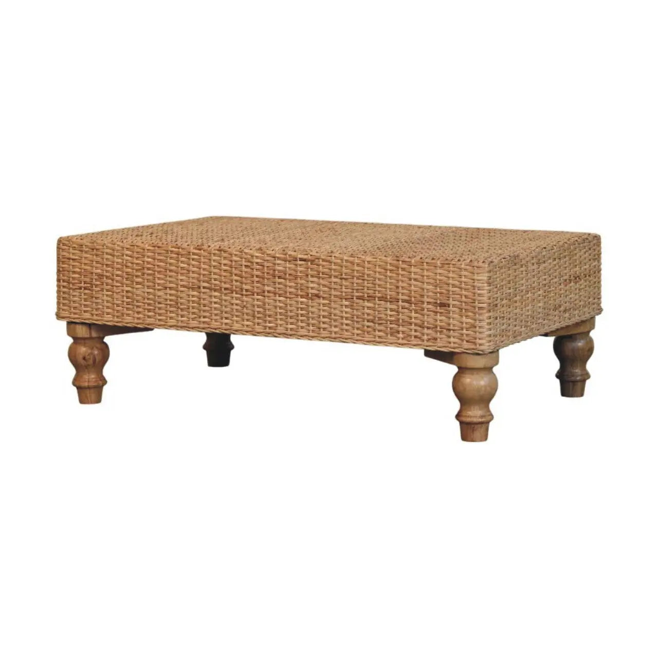 Regency Woven Coffee Table – Handcrafted Solid Wood - Avivra