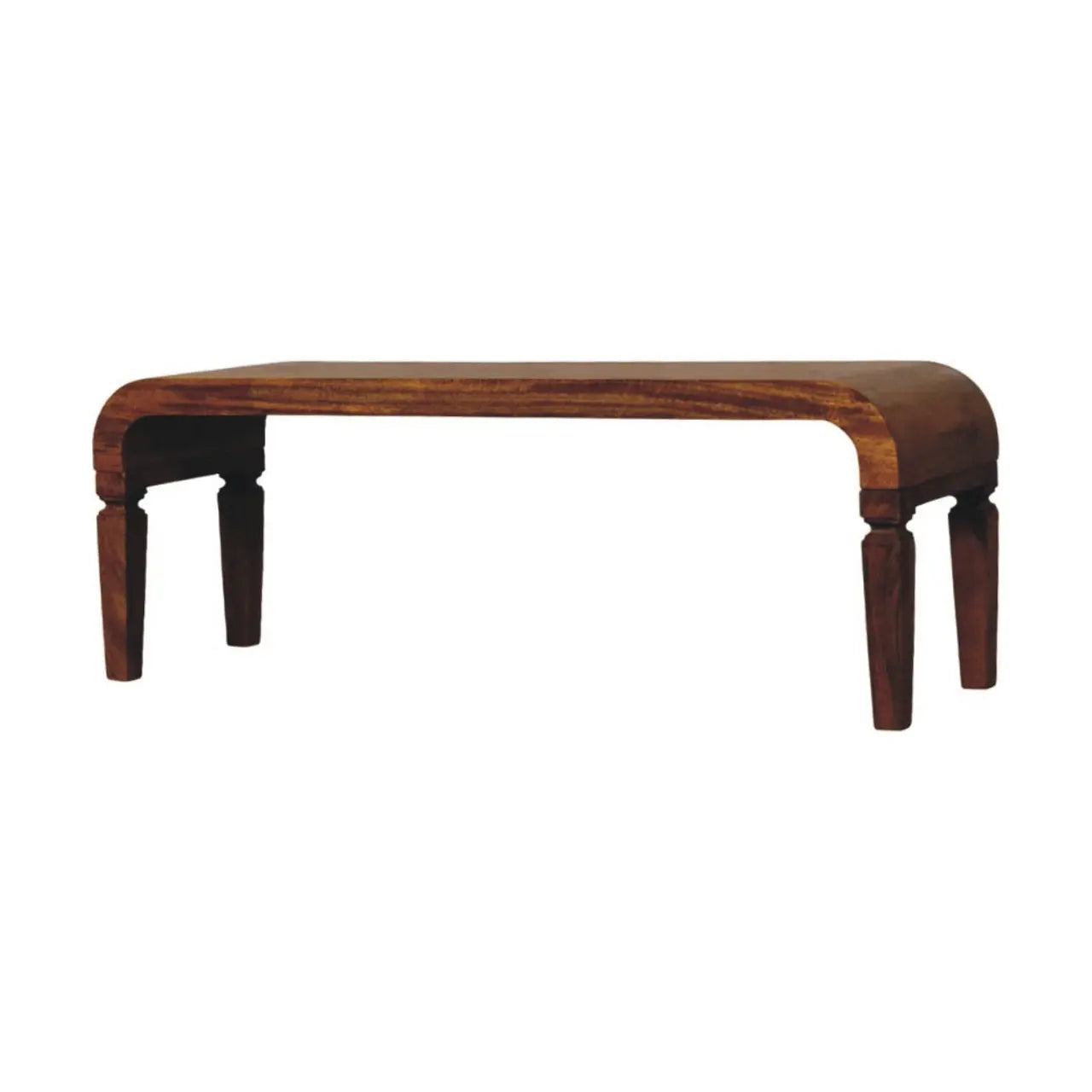 Arcus solid mango wood coffee table amber oak finish