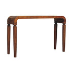Arcus solid mango wood console table amber oak finish
