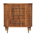 Emerson solid mango wood 3 drawer chest amber oak finish