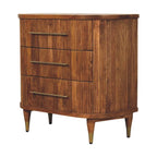 Emerson solid mango wood 3 drawer chest amber oak finish