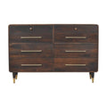 valenza six drawer chest in velvet mocha finish
