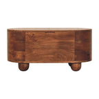 Curva solid mango wood storage trunk roasted almond finish
