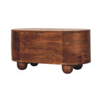 Curva solid mango wood storage trunk roasted almond finish