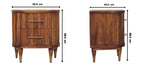 Ribbed Bedside with Brass Accents Avivra