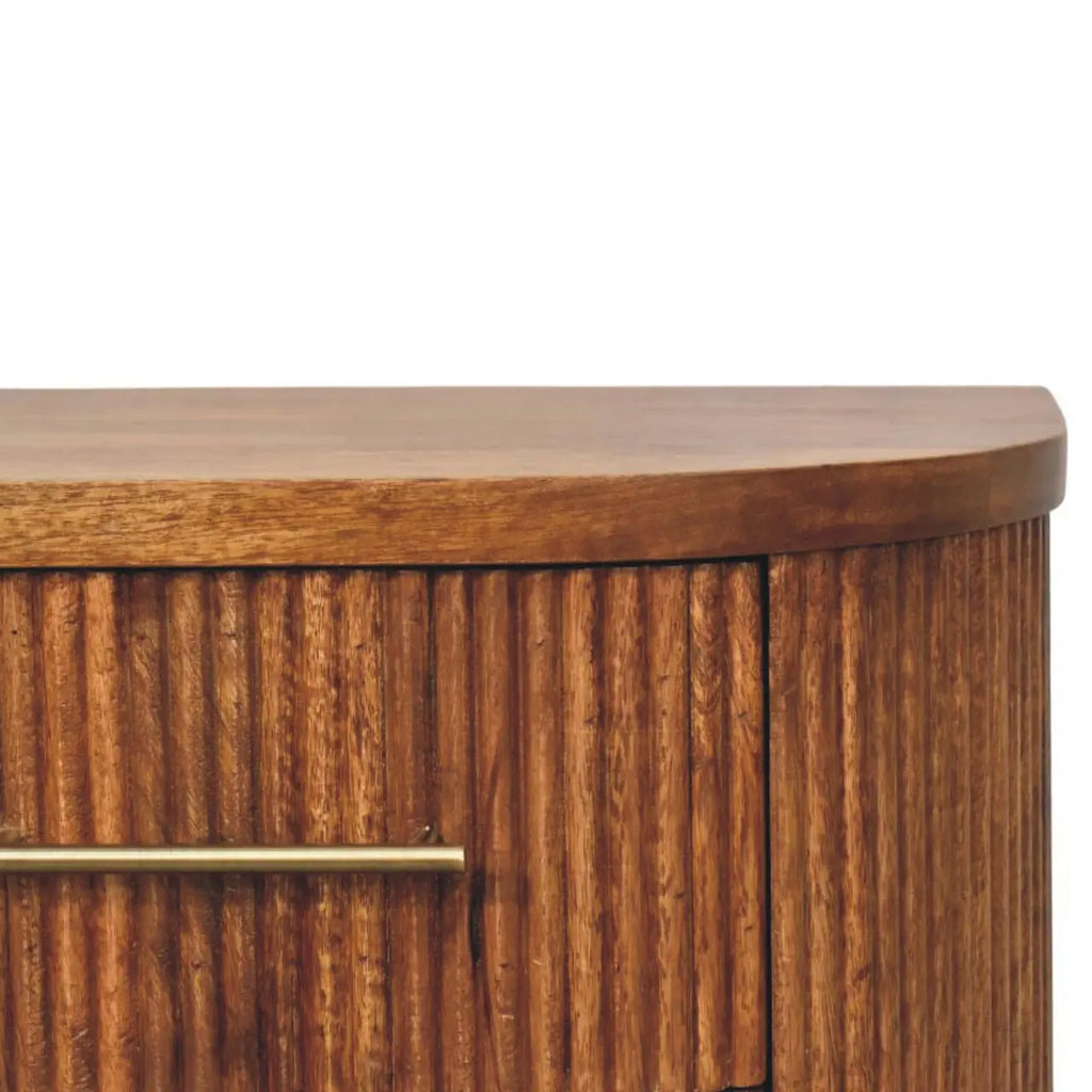 Ribbed Bedside with Brass Accents Avivra