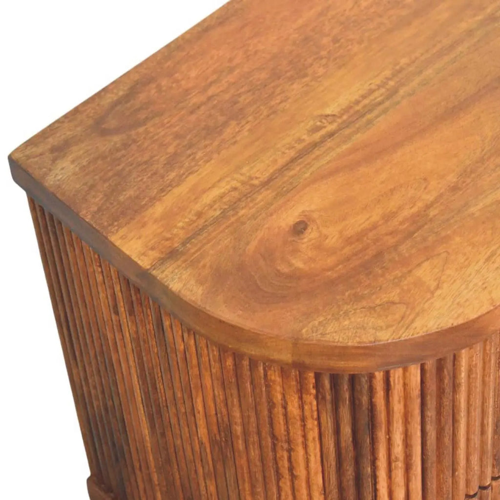 Ribbed Bedside with Brass Accents Avivra