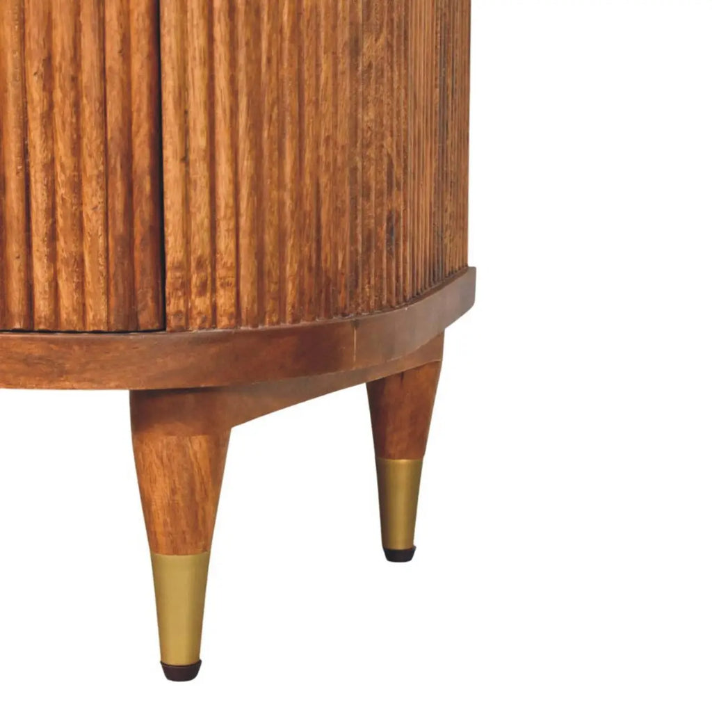 Ribbed Bedside with Brass Accents Avivra