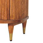 Ribbed Bedside with Brass Accents Avivra