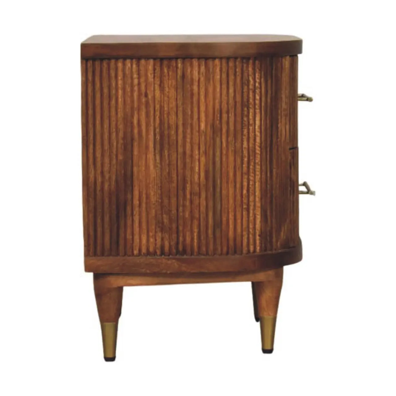 Ribbed Bedside with Brass Accents Avivra