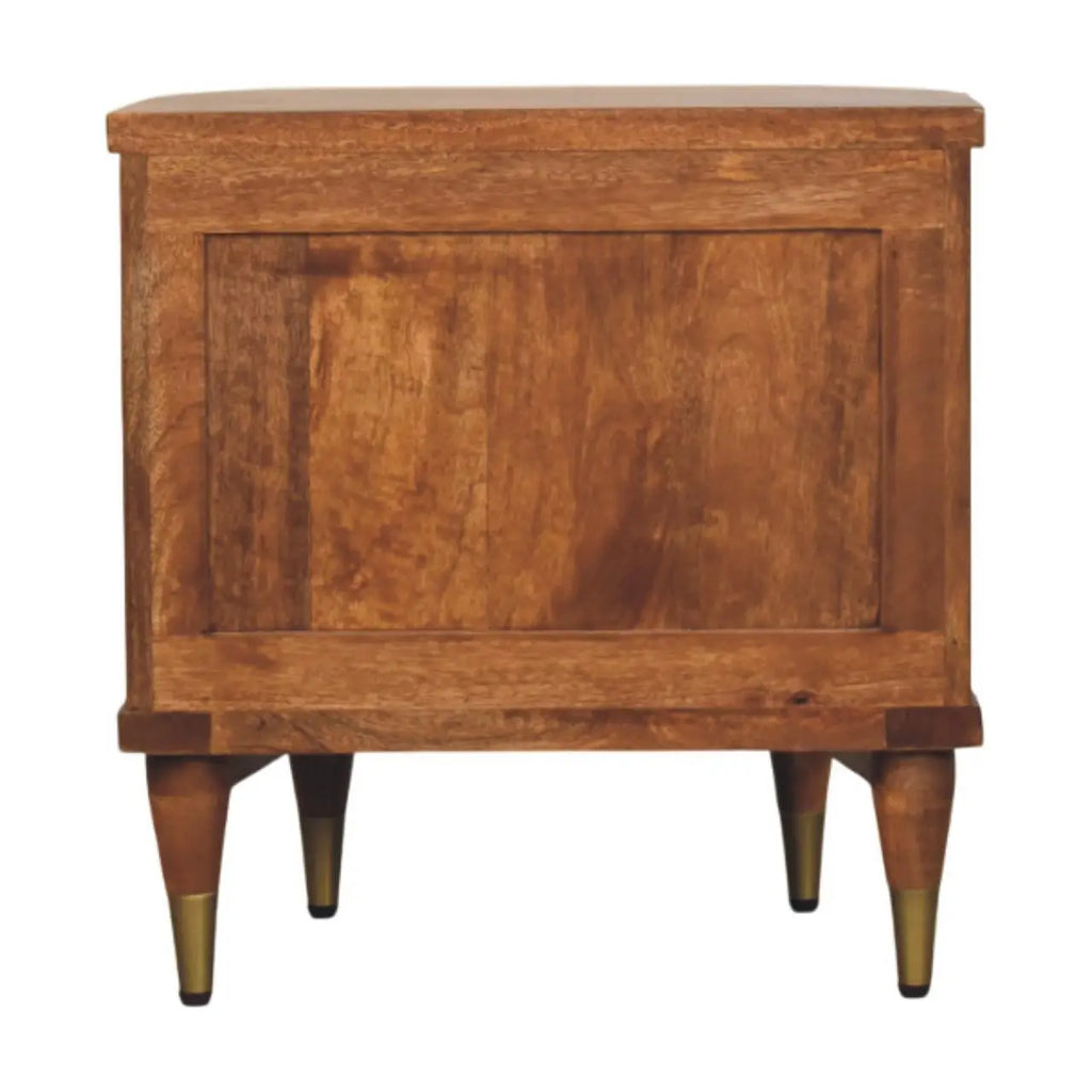 Ribbed Bedside with Brass Accents Avivra