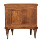 Ribbed Bedside with Brass Accents Avivra