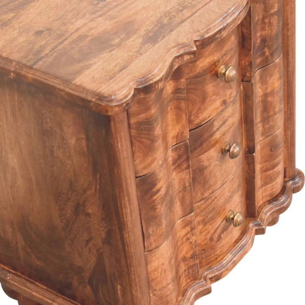 Lume Roasted Panelled Bedside - Avivra