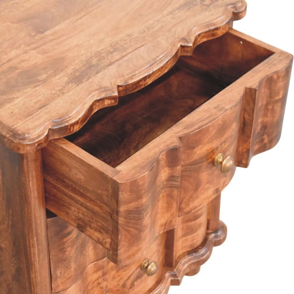Lume Roasted Panelled Bedside - Avivra