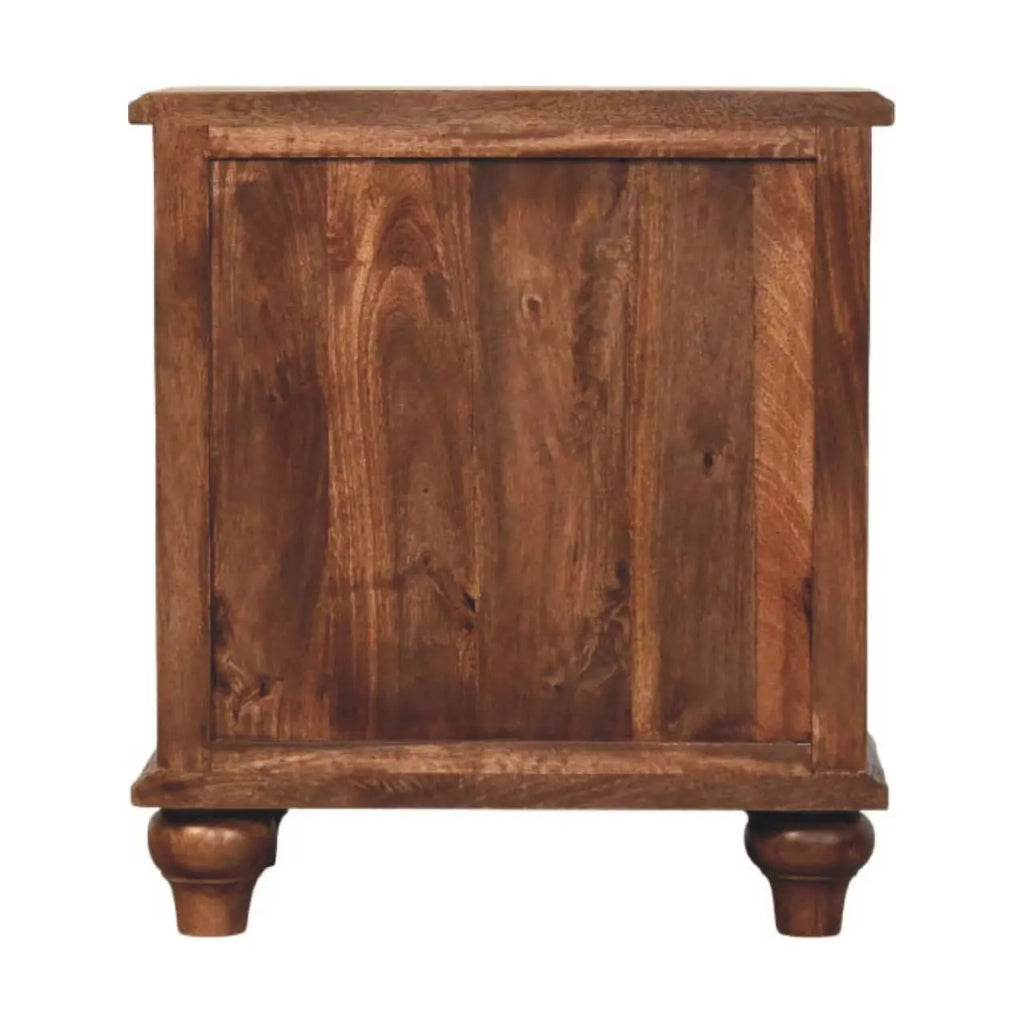 Lume Roasted Panelled Bedside - Avivra