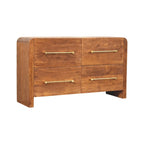 solid wood dresser with brass handles