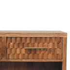 Cadiz Carved Entryway Shoe Cabinet - Golden Teak Finish - Avivra