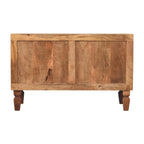 Cadiz Carved Entryway Shoe Cabinet - Golden Teak Finish - Avivra