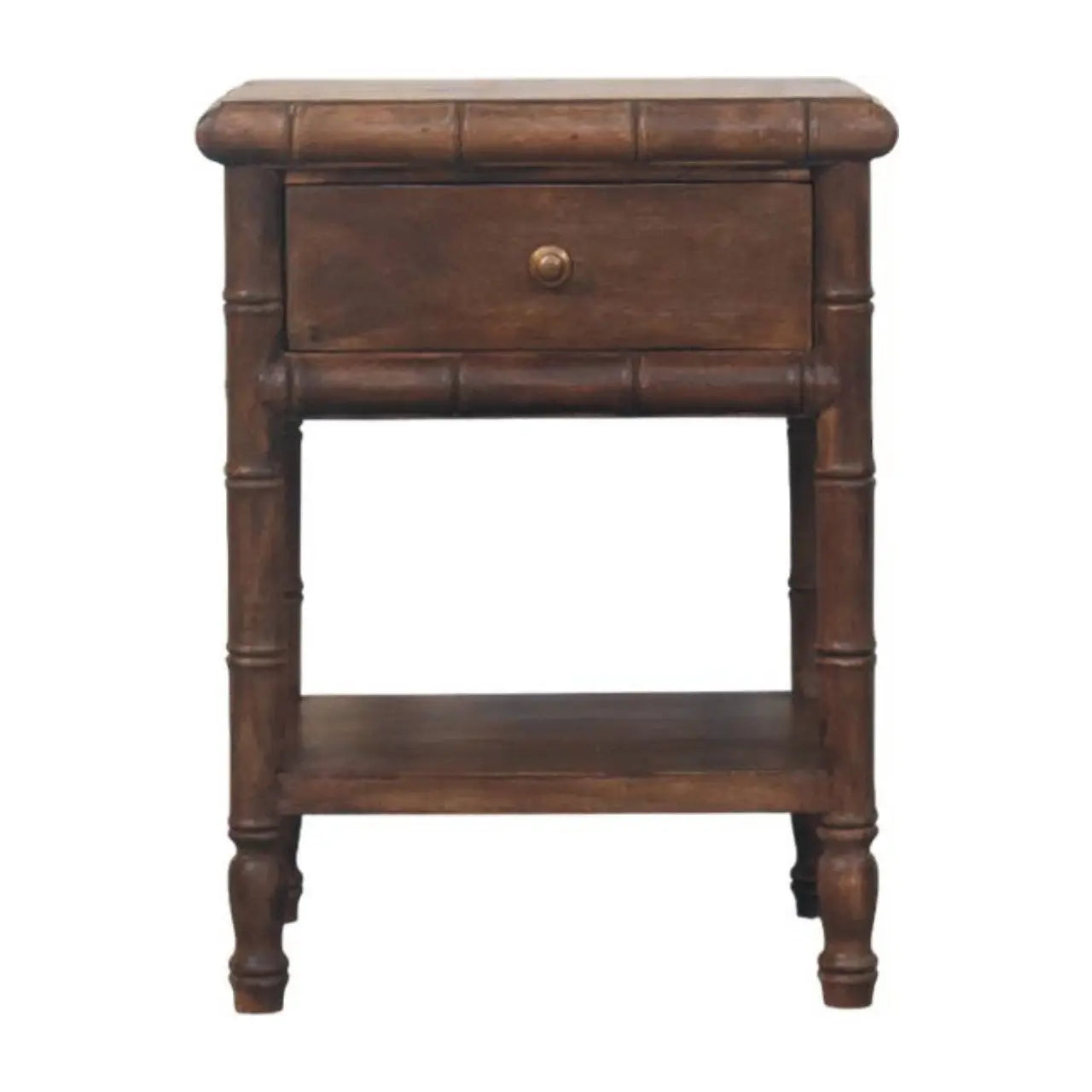 Bamboo Carved Bedside Table Avivra