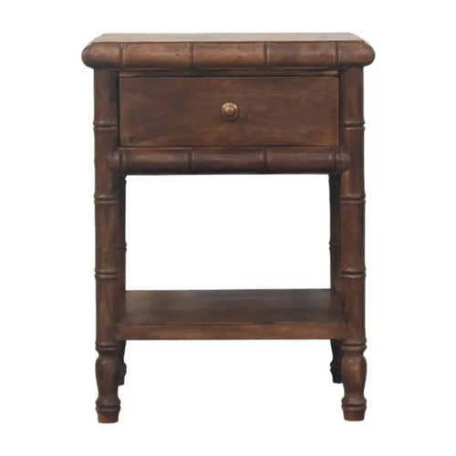 Bamboo Carved Bedside Table Avivra