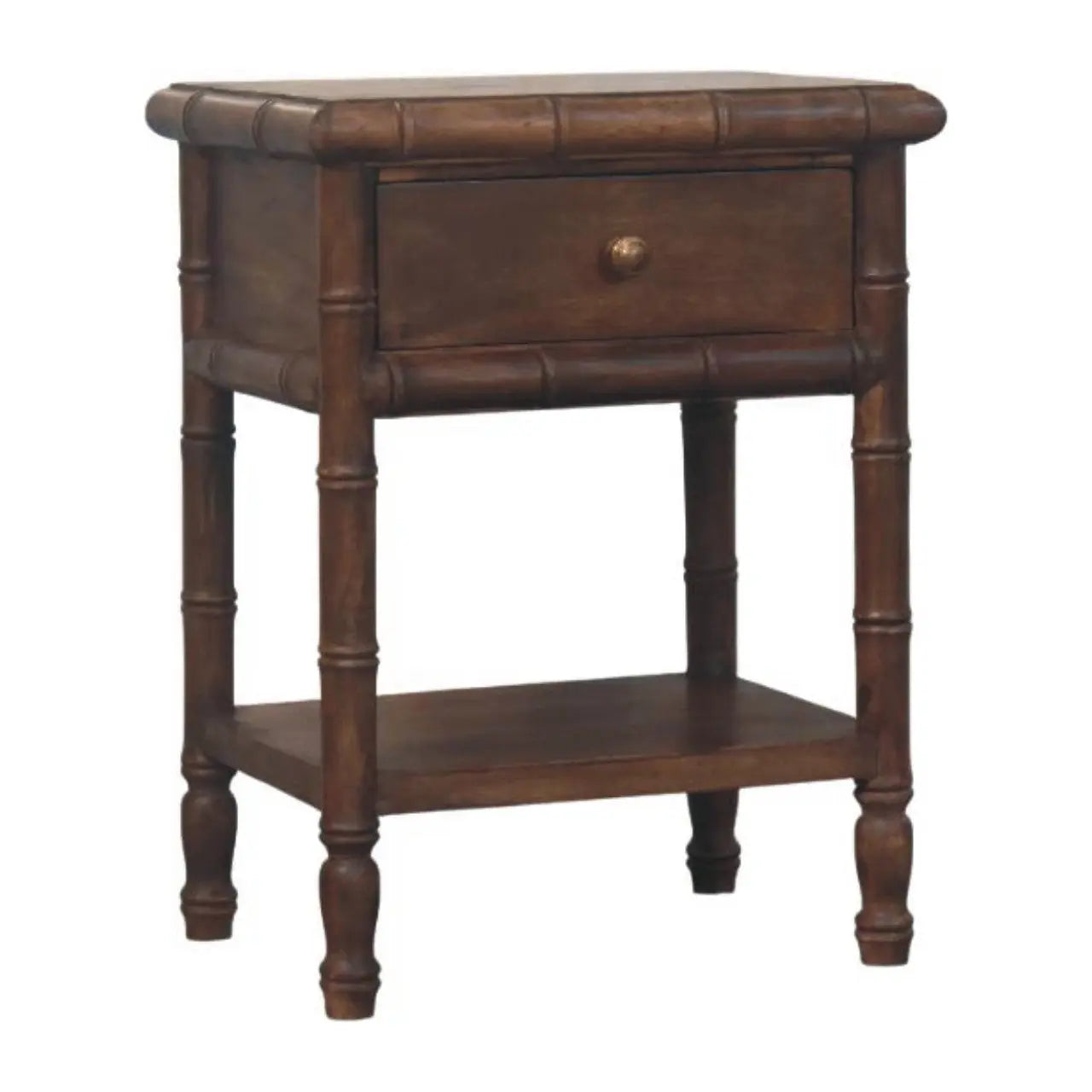 Bamboo Carved Bedside Table Avivra