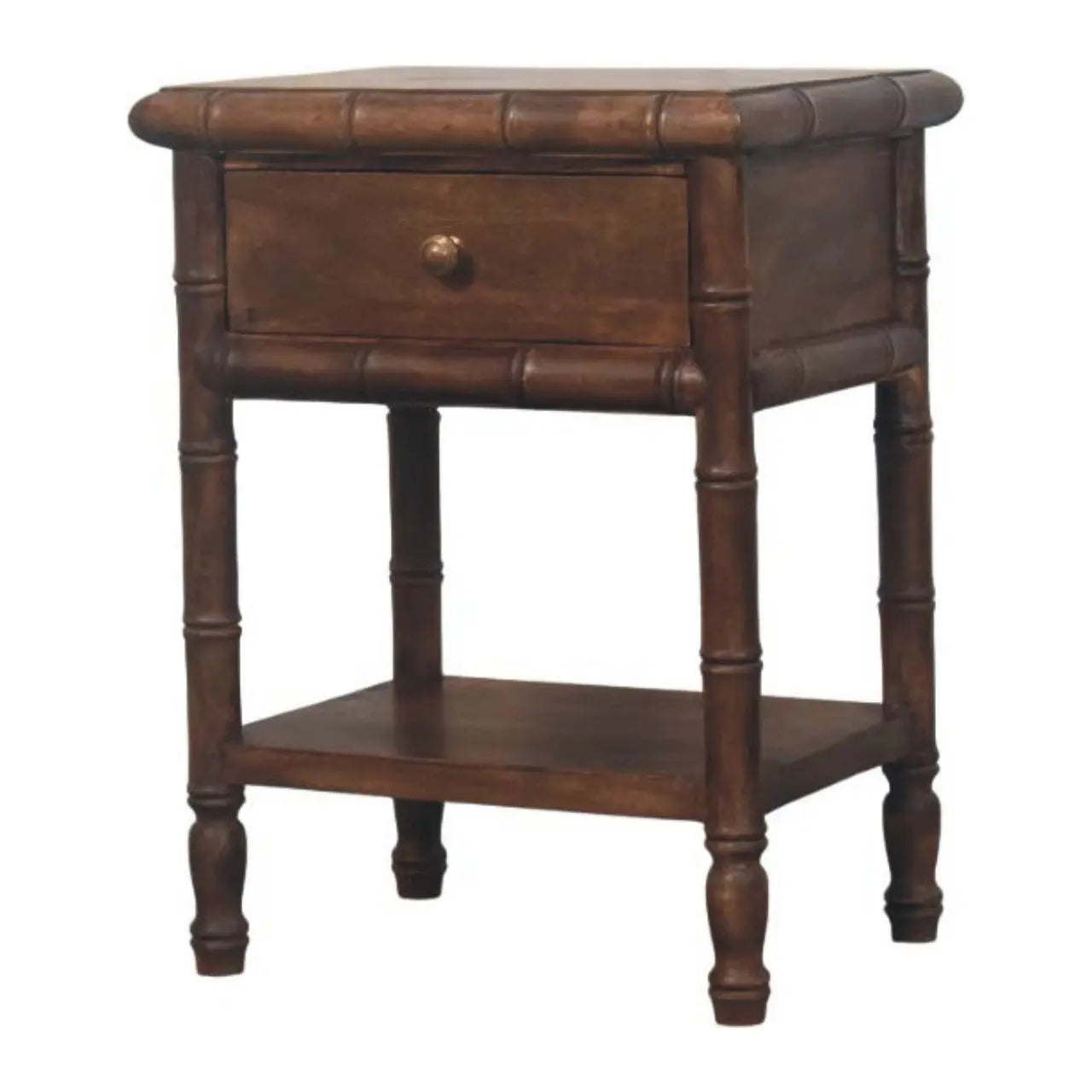 Bamboo Carved Bedside Table Avivra