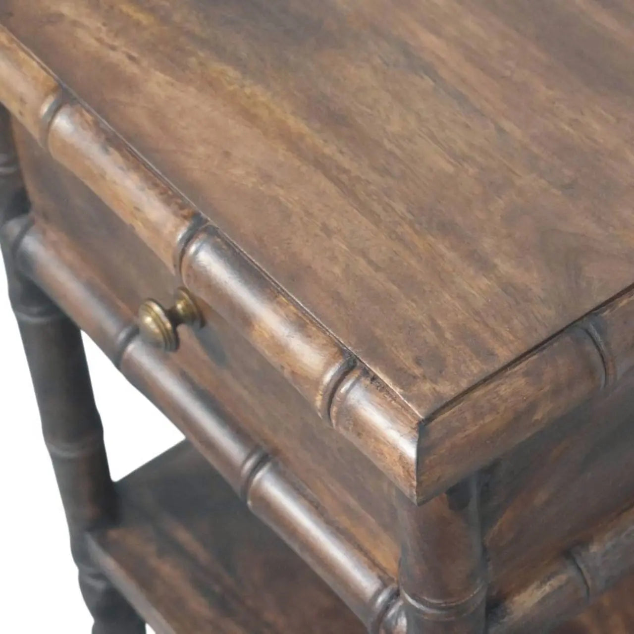 Bamboo Carved Bedside Table Avivra