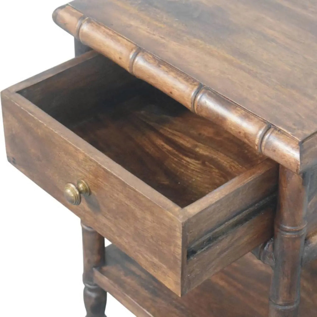 Bamboo Carved Bedside Table Avivra