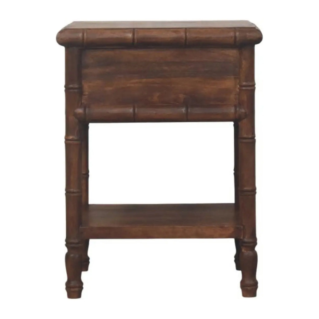 Bamboo Carved Bedside Table Avivra