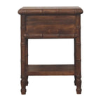 Bamboo Carved Bedside Table Avivra