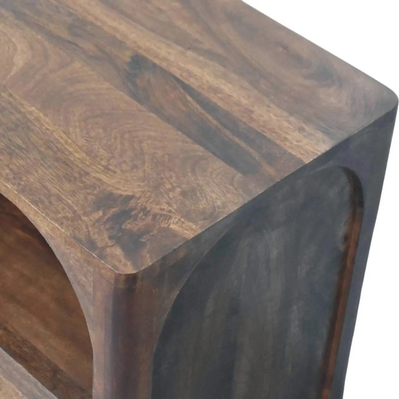 Arc-Line Bedside Tabl | Roasted Almond Finish - Avivra