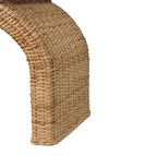 Rattan Weave Bouclé Bench – Solid Mango Wood, Oak Finish Avivra